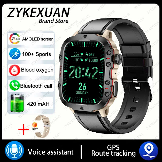 Outdoor Sports Smart Watch – 1.96” AMOLED HD | Bluetooth