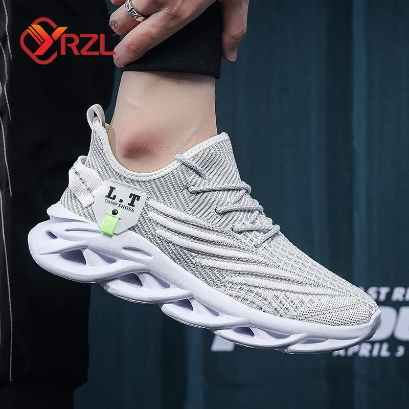 Unisex Lightweight Running Sneakers – Breathable, Shock-Absorbing, Black Mesh Design