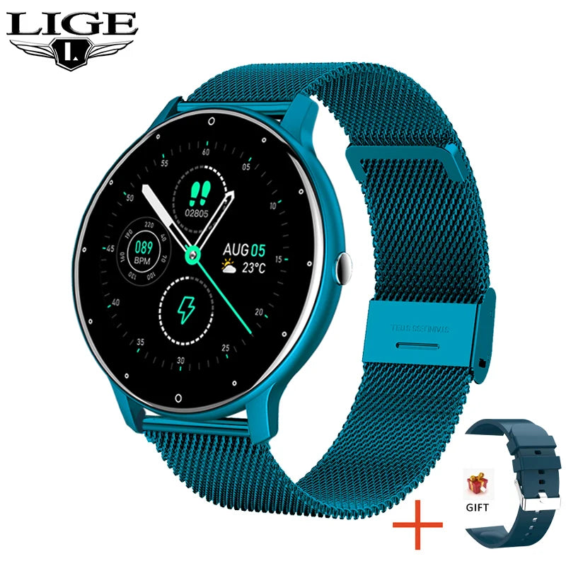 Smart Watch – Fitness Tracker with Heart Rate, Blood Pressure & Message Alerts | Waterproof, iOS & Android Compatible