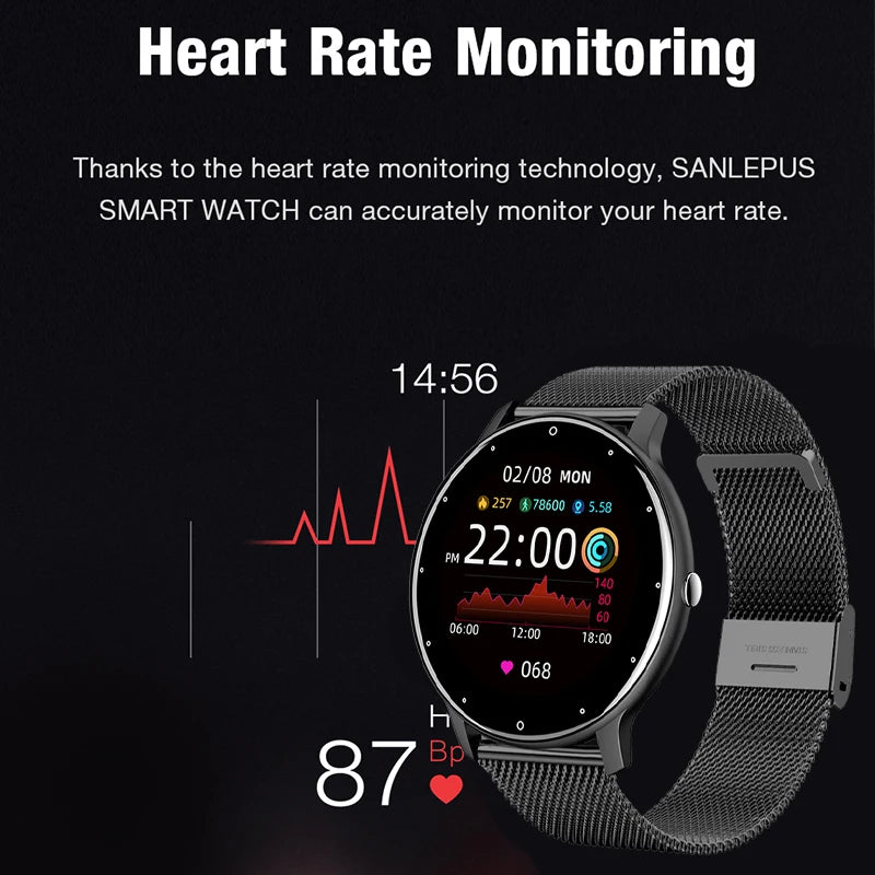 Smart Watch – Fitness Tracker with Heart Rate, Blood Pressure & Message Alerts | Waterproof, iOS & Android Compatible