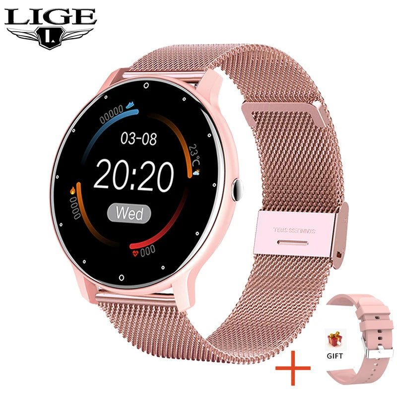 Smart Watch – Fitness Tracker with Heart Rate, Blood Pressure & Message Alerts | Waterproof, iOS & Android Compatible