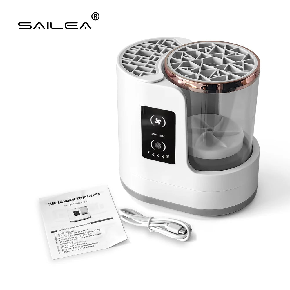 USB Powered Automatic Electric Makeup Brush Cleaner Machine Dryer Tool for All Sizes for Household & Hotel Use