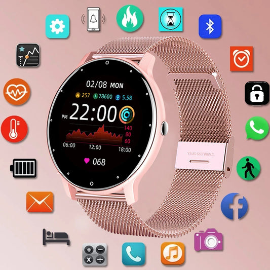 Smart Watch – Fitness Tracker with Heart Rate, Blood Pressure & Message Alerts | Waterproof, iOS & Android Compatible