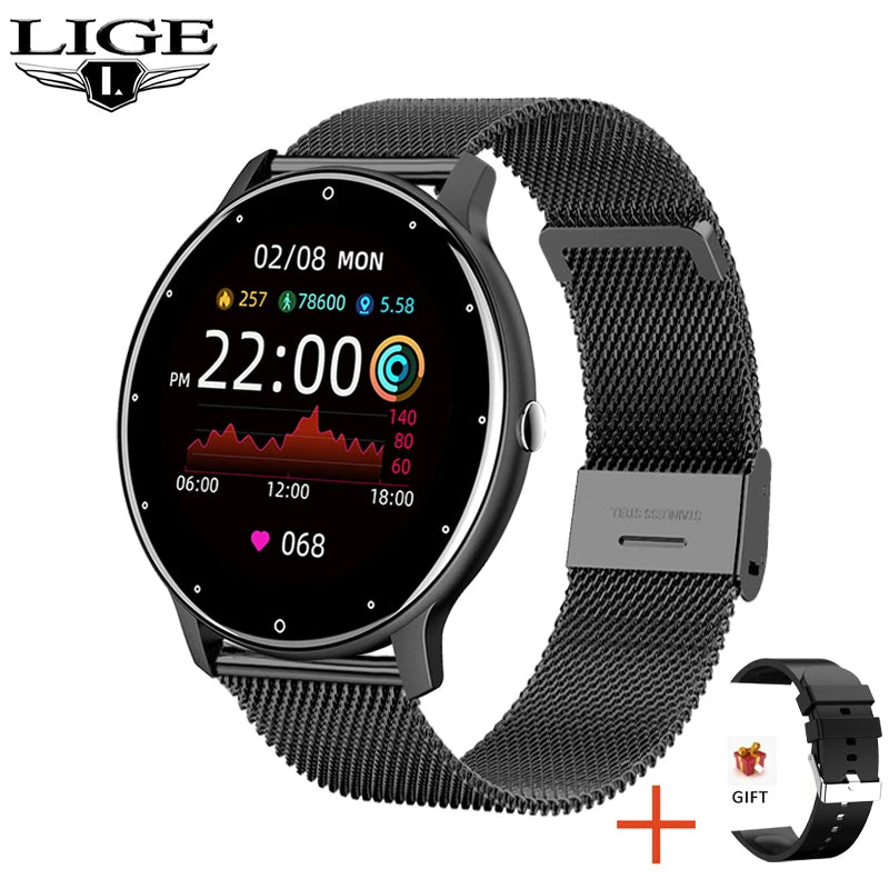 Smart Watch – Fitness Tracker with Heart Rate, Blood Pressure & Message Alerts | Waterproof, iOS & Android Compatible