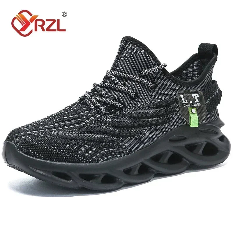 Unisex Lightweight Running Sneakers – Breathable, Shock-Absorbing, Black Mesh Design
