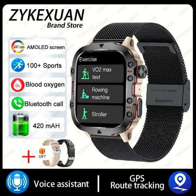 Outdoor Sports Smart Watch – 1.96” AMOLED HD | Bluetooth