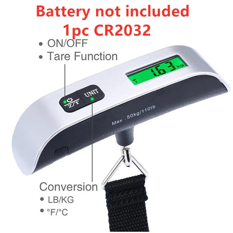 Portable Digital Luggage Scale – 110lb/50kg Capacity with LCD Display