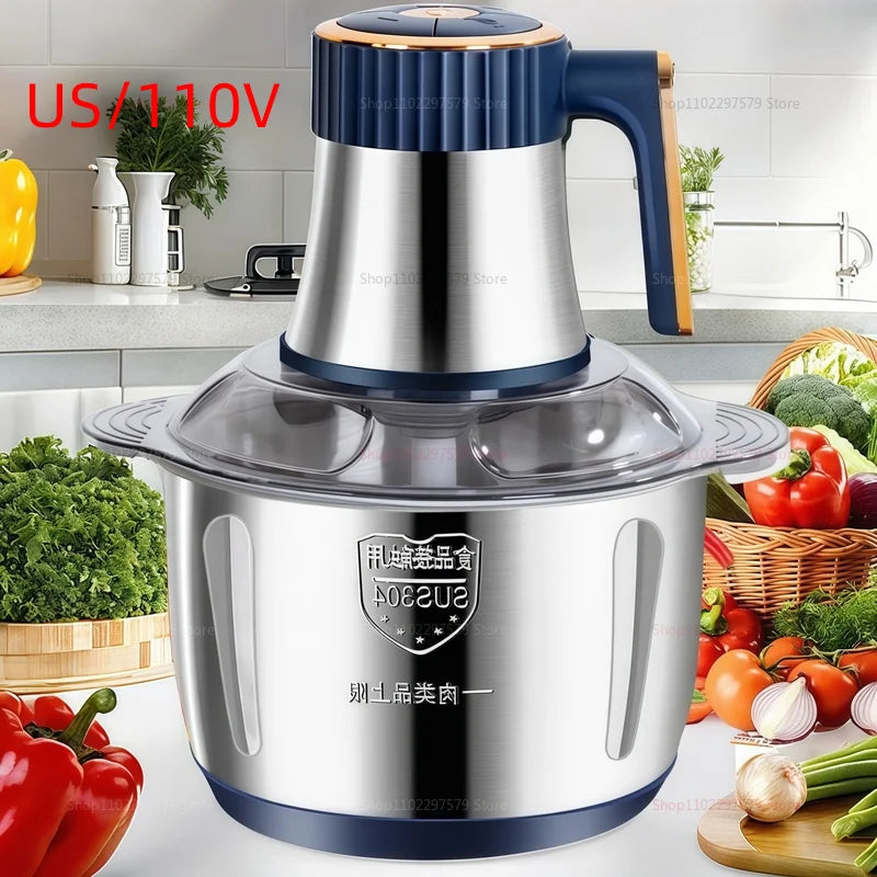 5L Electric Meat Grinder – 200W Stainless Steel Food Processor with 5-Speed Control