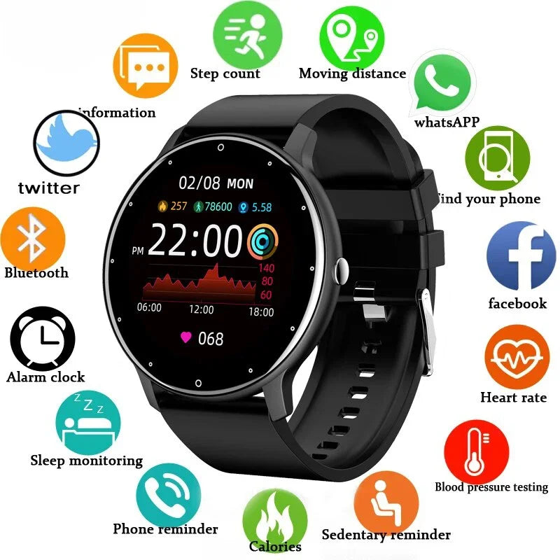 Smart Watch BW0223 – Full Touch Fitness Tracker with Heart Rate & Blood Pressure Monitor, Waterproof, iOS & Android Compatible