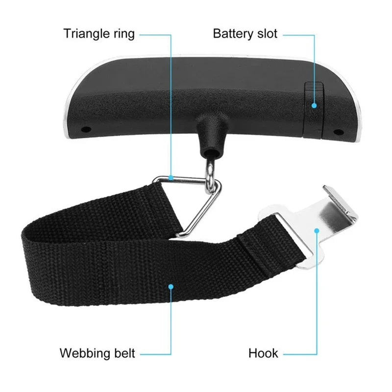 Portable Digital Luggage Scale – 110lb/50kg Capacity with LCD Display