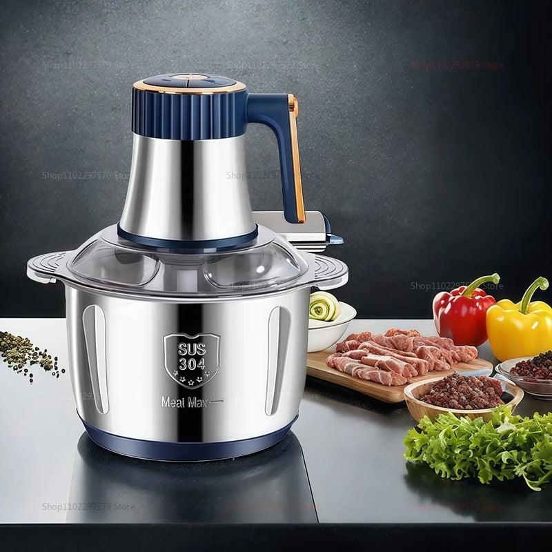 5L Electric Meat Grinder – 200W Stainless Steel Food Processor with 5-Speed Control