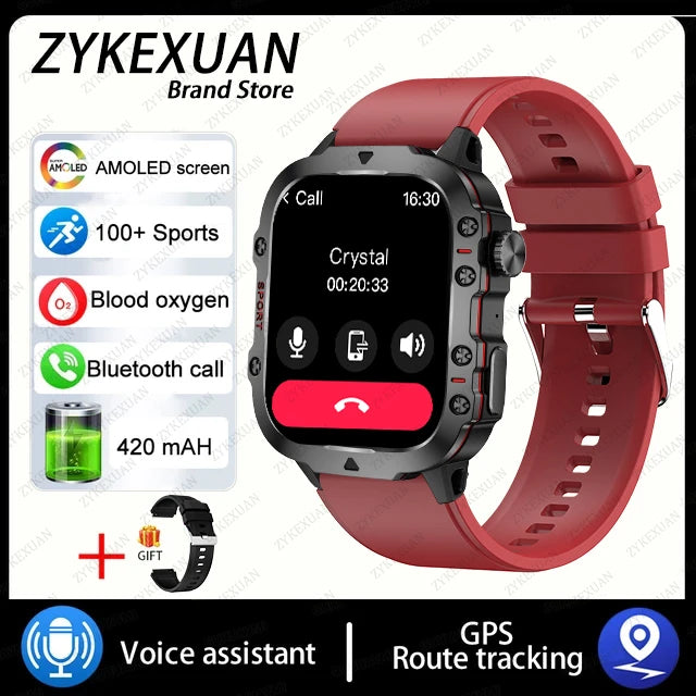 Outdoor Sports Smart Watch – 1.96” AMOLED HD | Bluetooth