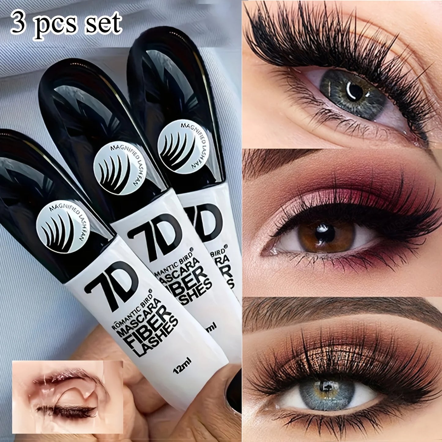 Fiber Mascara Set Waterproof Durable Curling Mascara Sweatproof