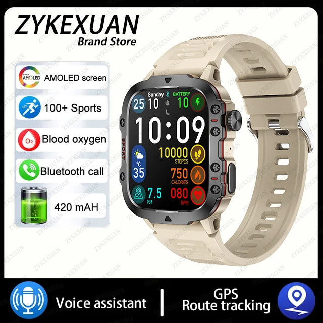 Outdoor Sports Smart Watch – 1.96” AMOLED HD | Bluetooth