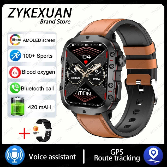 Outdoor Sports Smart Watch – 1.96” AMOLED HD | Bluetooth