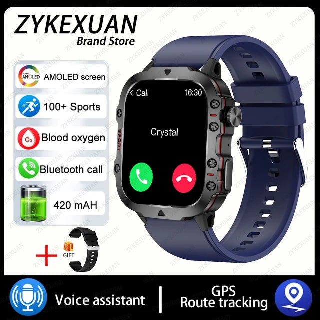 Outdoor Sports Smart Watch – 1.96” AMOLED HD | Bluetooth