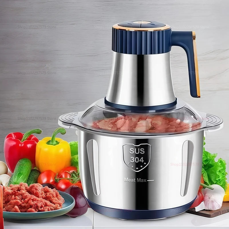 5L Electric Meat Grinder – 200W Stainless Steel Food Processor with 5-Speed Control
