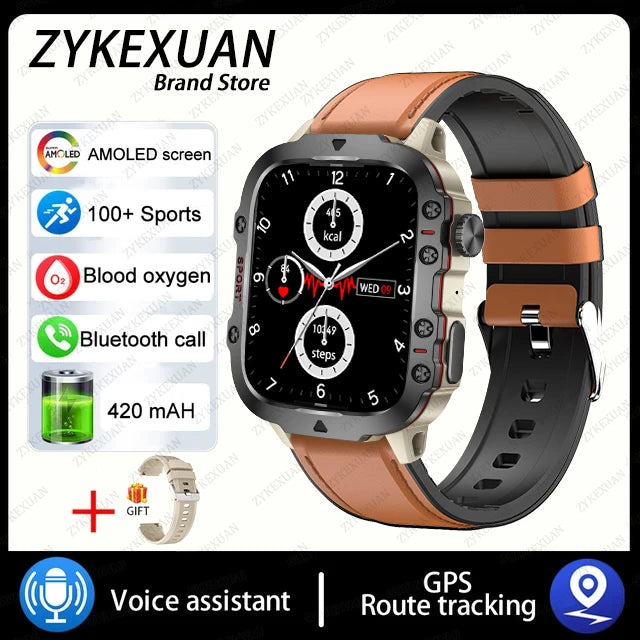 Outdoor Sports Smart Watch – 1.96” AMOLED HD | Bluetooth