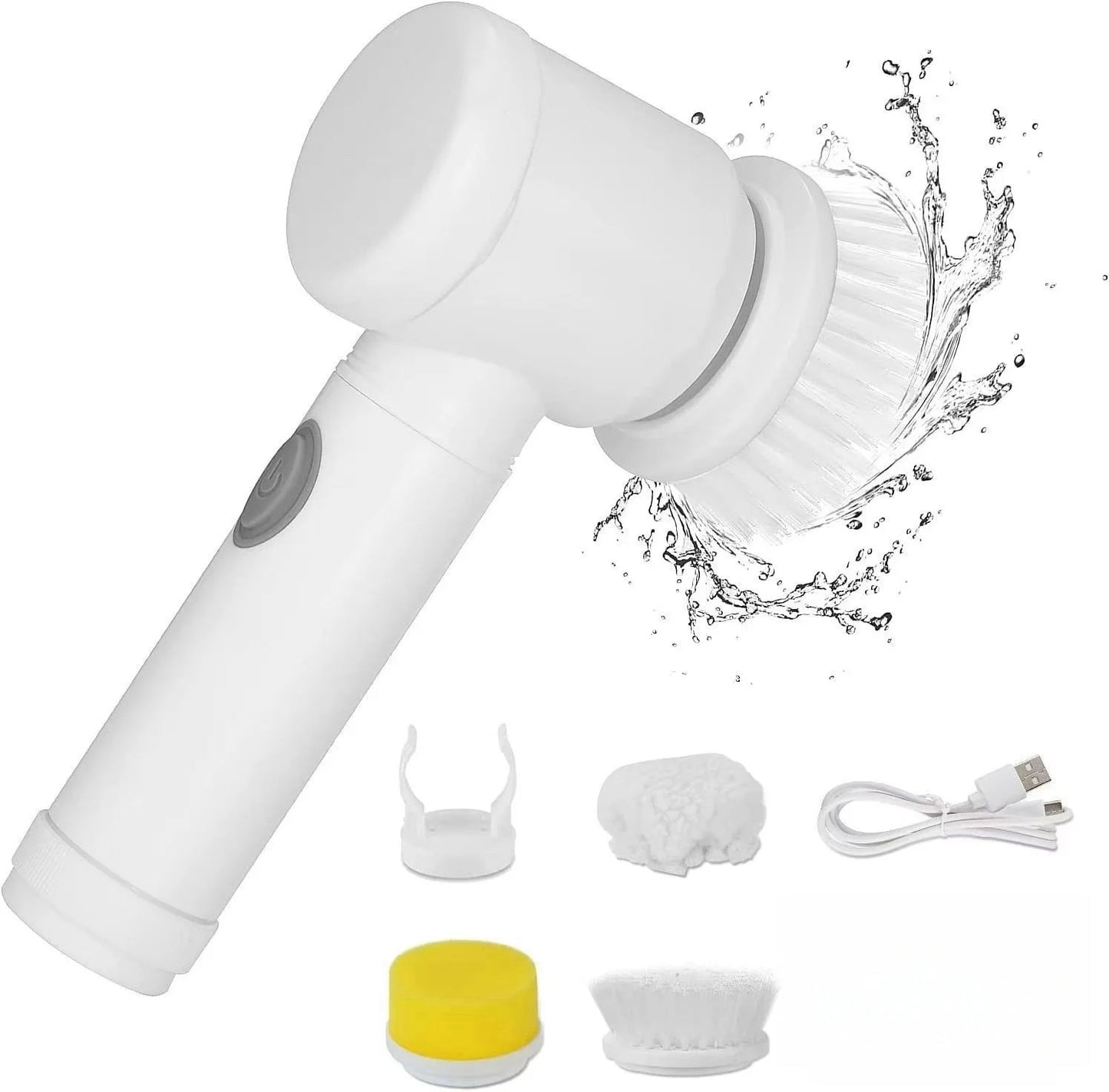 Electric Spin Scrubber – 5-in-1 Power Cleaning Brush for Bathroom, Kitchen & More